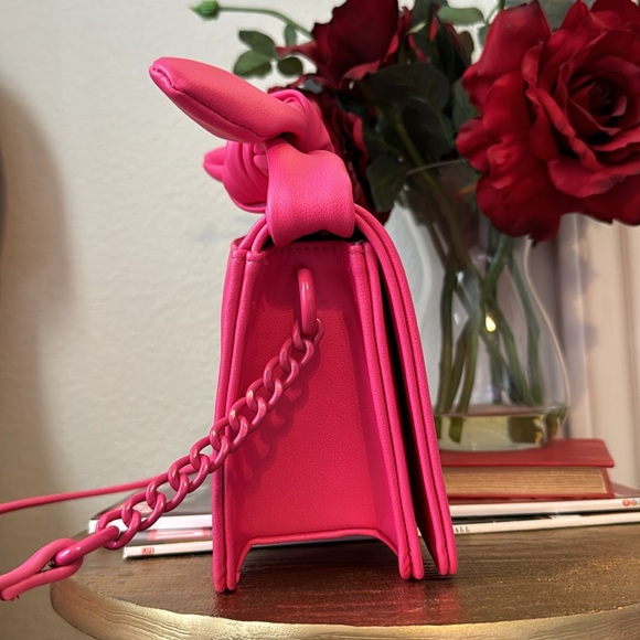 Nanette Lepore Hot Pink Bow Top Crossbody Bag, NWT - Picture 5 of 9